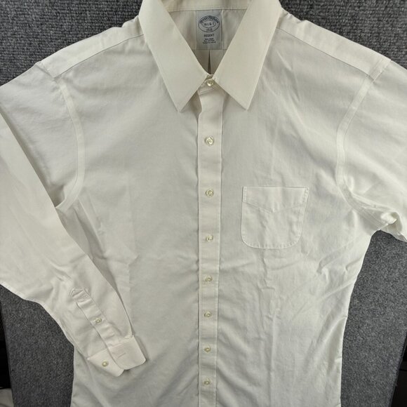 Brooks Brothers Non-Iron Regent White Cotton 16.5 36/37 Long Sleeve Button Up - Picture 2 of 16